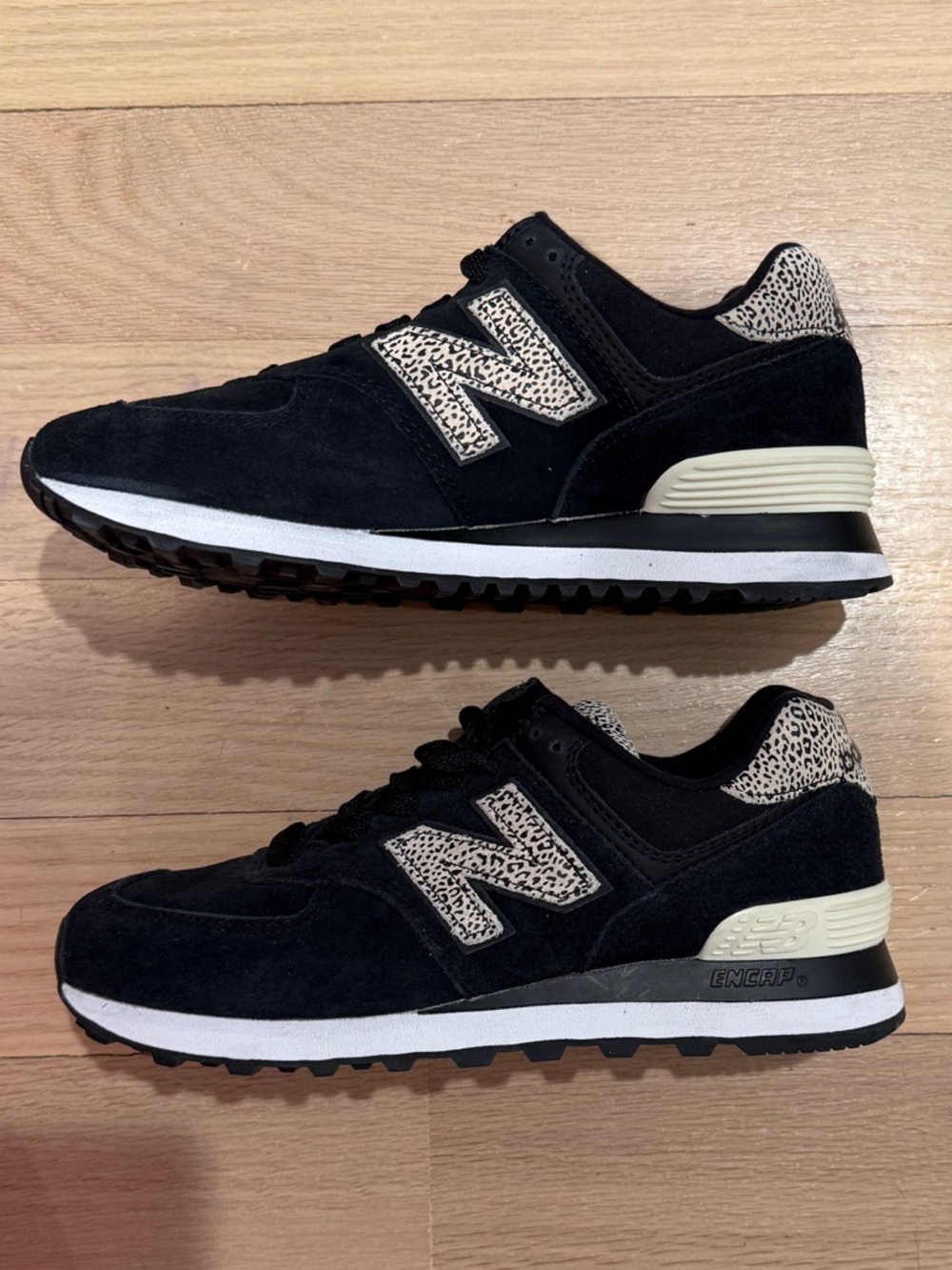 New Balance 574 Leopard Print Sneakers - Picture 3 of 6